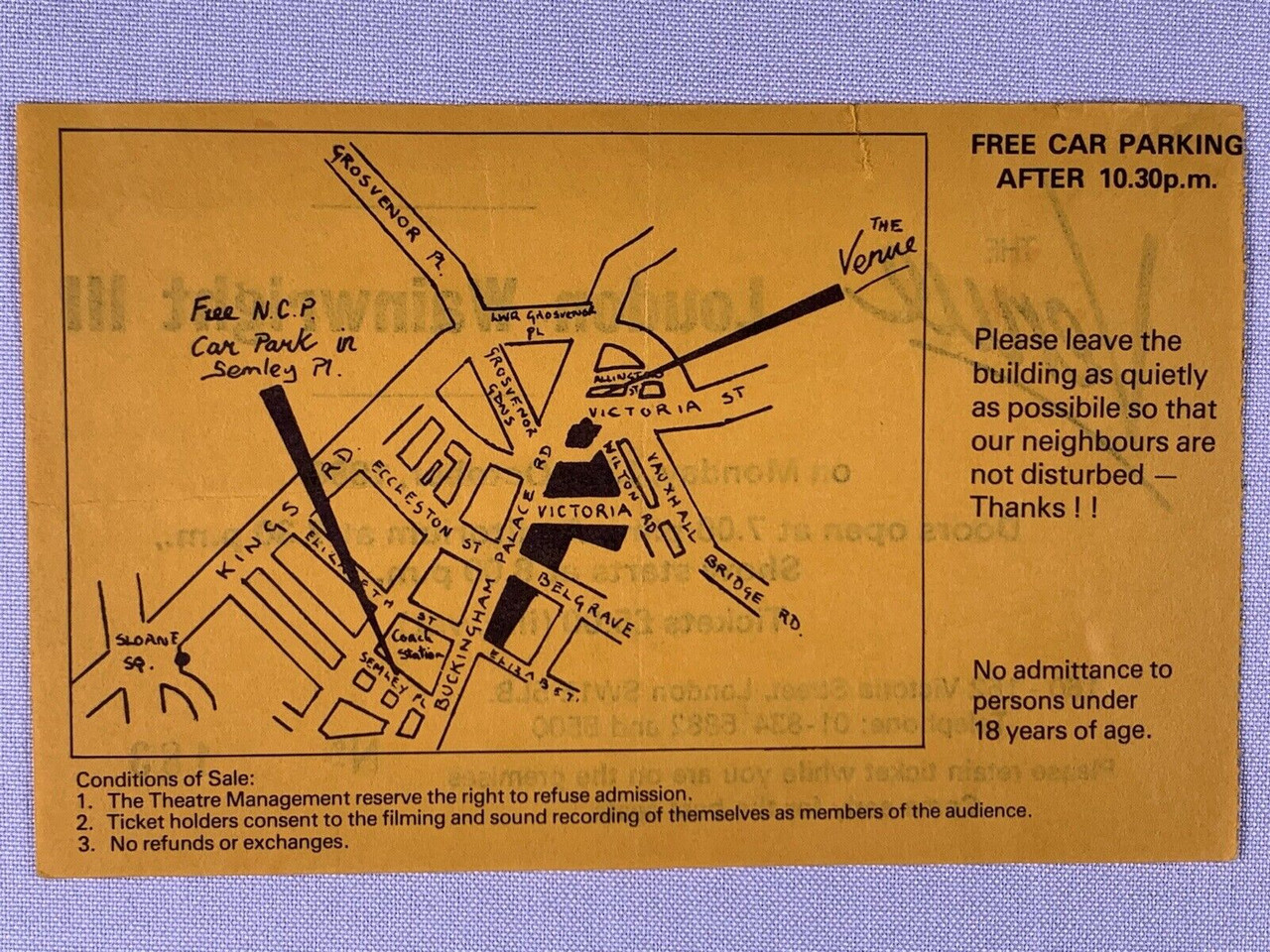 Loudon Wainwright III Ticket Captain Calvin Spalding Original The Venue 1980 #2 back